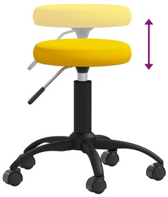 Banco de massagens veludo amarelo mostrada