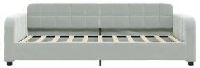 Sofá-cama 90x190 cm veludo cinzento-claro