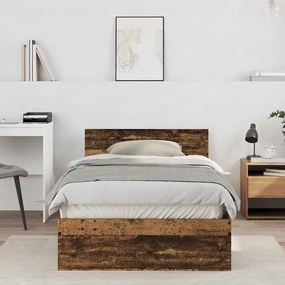 vidaXL Estrutura de Cama com Cabeceira Madeira Antiga 100 x 200 cm