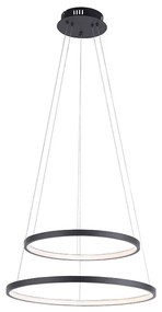 Luminária pendente em anel moderno antracite incl. LED regulável - Anella Duo Moderno
