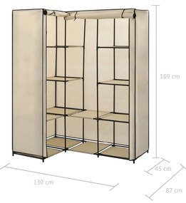 Roupeiro de canto 130x87x169 cm creme