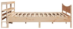 Estrutura de cama com cabeceira 180x200 cm pinho maciço