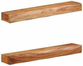 vidaXL Prateleiras parede 2 pcs 80x17x8 cm madeira de acácia maciça