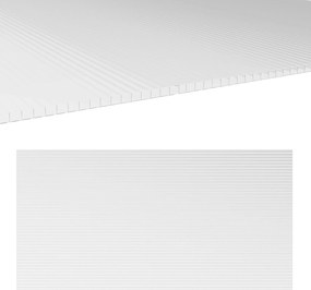 Conjunto 10 placas alveolares de policarbonato de 4 mm, resistentes aos raios UV, painel alveolar duplo para estufas, 120 x 60 cm, transparentes