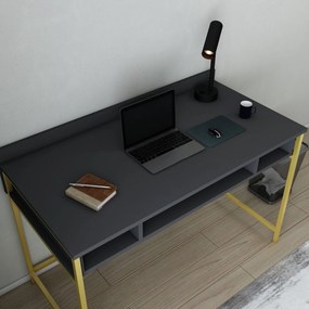 Secretária de Estudo Alma - Dourado e Antracite - 120x60x74,8 cm