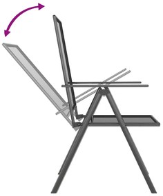 5 pcs conjunto de jantar para jardim aço antracite
