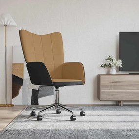vidaXL Cadeira de descanso PVC e veludo castanho