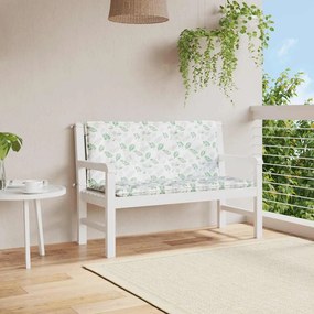 Almofadões banco jardim 2 pcs 120x50x7 cm tecido padrão folhas