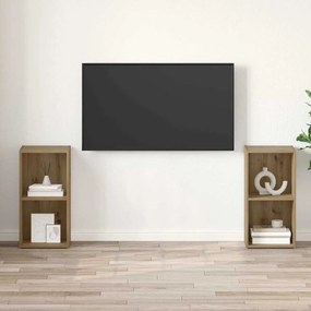 Conjunto de móvel de TV com prateleira 2 pcs Carvalho Artesanal