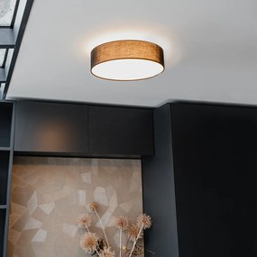 Candeeiro de teto preto 40 cm com LED - Drum LED