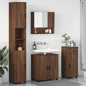 vidaXL Conjunto de Móveis para Banheiro 4 pcs Carvalho castanho