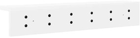 Cabideiro de Parede com prateleira Branco 60 x 10.5 x 10.5 cm