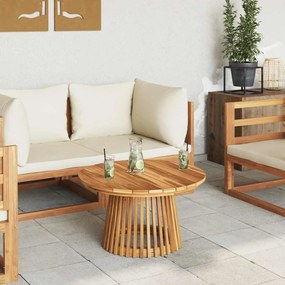 Mesa de Café de Jardim Ø70x40 cm de Madeira Sólida de Teca