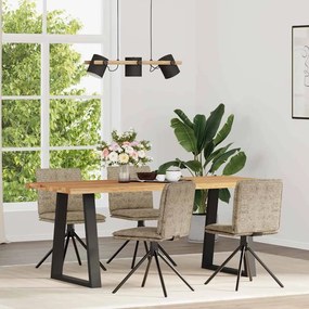 Cadeiras de jantar 4 pcs cinza claro Faux Suede Couro