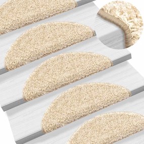 Tapetes de escada 30 pcs 56x17x3 cm creme