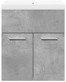 2 pcs conj. móveis casa banho derivados madeira cinza cimento
