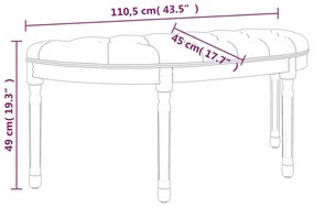 Banco 110,5x45x49 cm tecido cinza-escuro