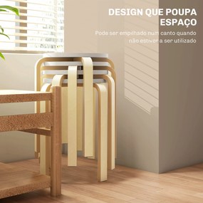 Bancos de Madeira Conjunto de 4 Bancos de Madeira Bancos Modernos Redo