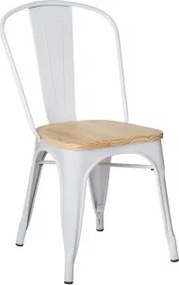 Pacote De 2 Cadeiras De Jantar Empilháveis Lix Madeira Natural - Branco - Sklum