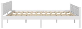 Estrutura de cama em pinho maciço 160x200 cm branco