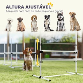 Conjunto de Treinamento de Agilidade para Cães 4 Peças Obstáculos de Salto com Altura Ajustável 99x65x94 cm  Azul