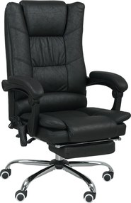 Vinsetto Cadeira de massagem Cadeira de escritório com função de massagem, incl. apoio para os pés, ajustável em altura, 64 cm x 70 cm x 118 cm, Preto | Aosom Portugal