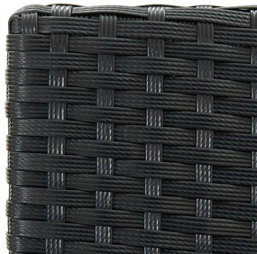 Bancos de bar com almofadões para jardim 2 pcs vime PE preto