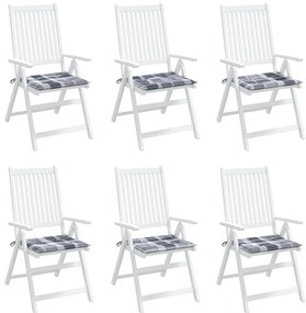 Almofadões cadeiras jardim 6pcs tecido oxford xadrez cinzento