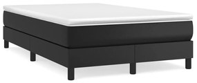Cama boxspring com colchão 120x190 cm couro artificial preto