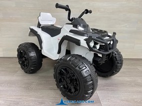 Moto 4 para crianças Eléctrica 906D 12V 2.4G Branco com rodas de borracha