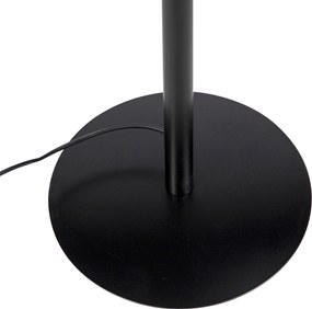 Candeeiro de pé preto com abajur de linho branco 45 cm - Simplo