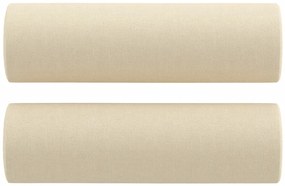 3 pcs conjunto de sofás com almofadas tecido cor creme