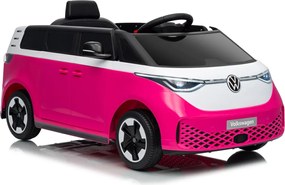 Carro elétrico para Crianças 12V Volkswagen ID BUZZ, Rodas Espuma EVA, assento couro ecológico Rosa