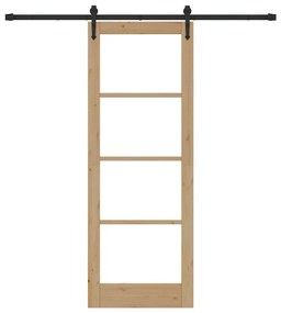 Conjunto de Porta Deslizante vidaXL com Kit de Hardware 78x211 cm Made