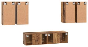 Conjunto de móvel de TV 6 pcs Madeira antiga 60 x 30 x 30 cm