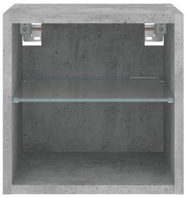 Móvel de parede p/ TV c/ luzes LED 30x28,5x30 cm cinza cimento