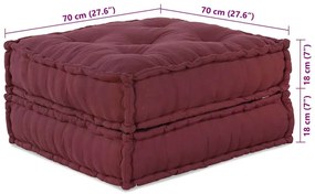 Puff Modular 2 Peças em Tecido Vinho da