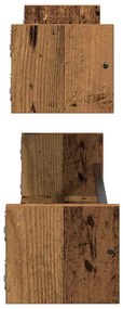 Prateleiras de parede 2 pcs Madeira antiga 80x16x14 cm Madeira engenhe