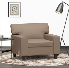 vidaXL Poltrona 60 cm couro artificial cappuccino