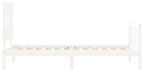 Cama sem colchão 100x200 cm madeira de pinho maciça branco