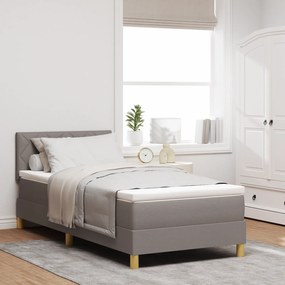 Cama Box Spring com Colchão Taupe 100x200 cm Tecido