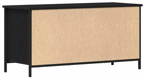 Armário de TV vidaXL Carvalho Preto 100x40x50 cm Madeira e Aço