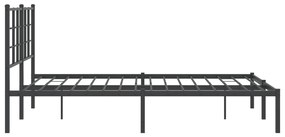 Estrutura de cama com cabeceira 135x190 cm metal preto