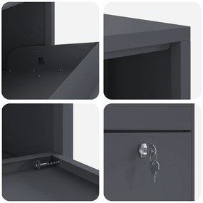 Caixa de Correio para Pacotes Antracite 44x22x82 cm Aço