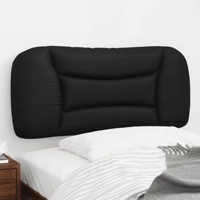 vidaXL Almofadão de cabeceira 80 cm couro artificial preto