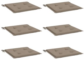 Almofadões p/ cadeiras jardim 6 pcs oxford cinza-acastanhado