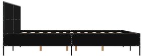 Estrutura de cama 140x200 cm derivados de madeira/metal preto