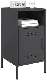 Mesas de cabeceira 2 pcs 36x39x68 cm aço preto
