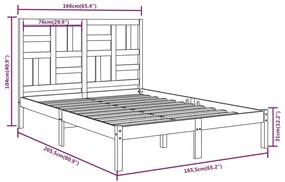 Estrutura de cama 160x200 cm madeira maciça branco