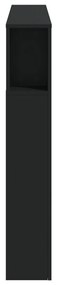 Cabeceira cama c/ LEDs 140x18,5x103,5 cm deriv. madeira preto